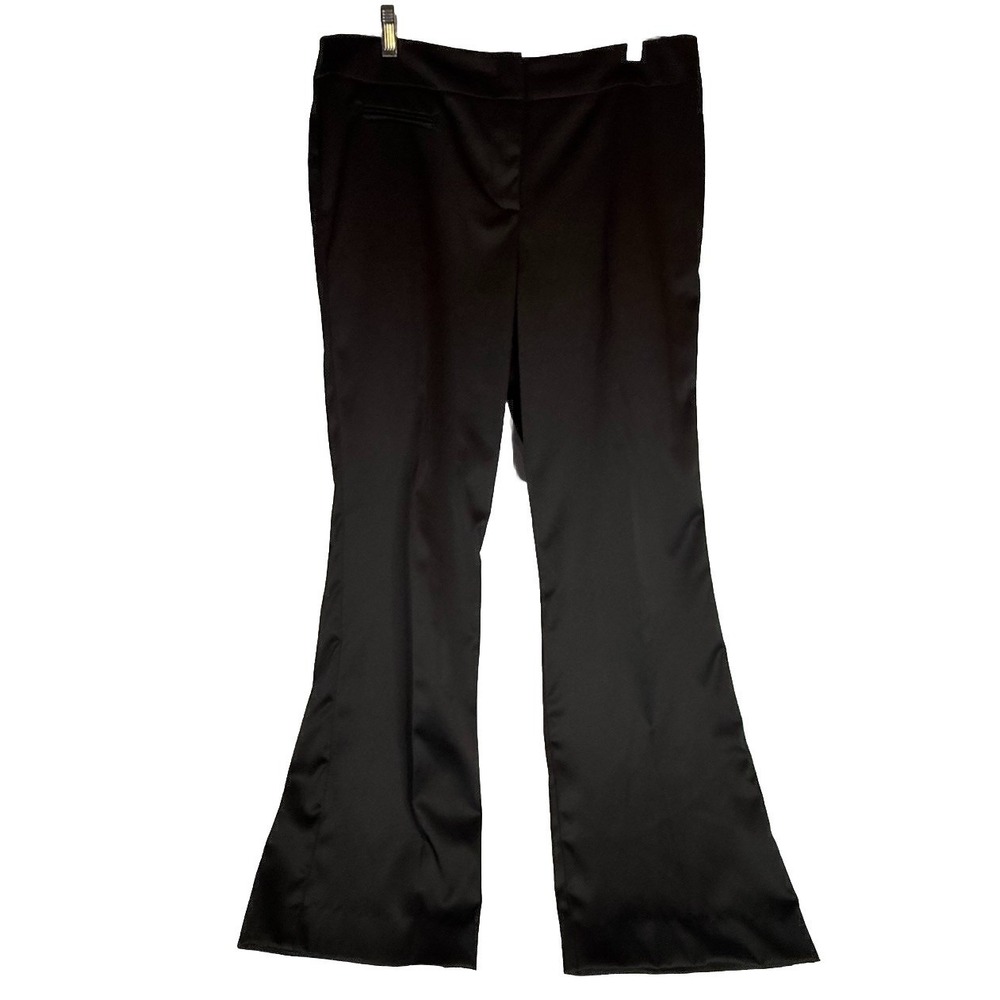 TARSE Black Linen Blend Pants XL Wide Leg Pull On Casual Flowy Extra Rise